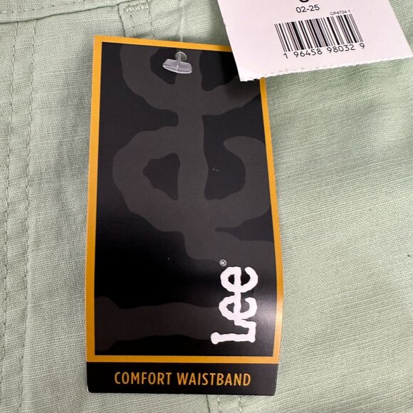 Lee Womens 4 Inch Comfort Waistband Soft Sage Cargo Shorts Small Stretch Fit - Picture 3 of 12